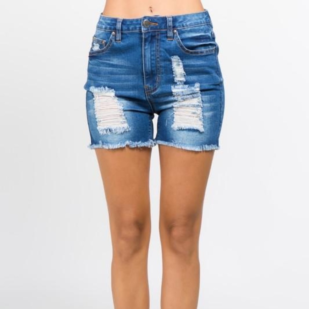 Very Distressed Denim Shorts